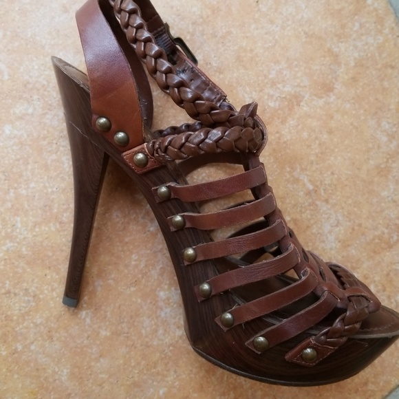 Jessica Simpson brown shoes sz 8B heel - Picture 6 of 7